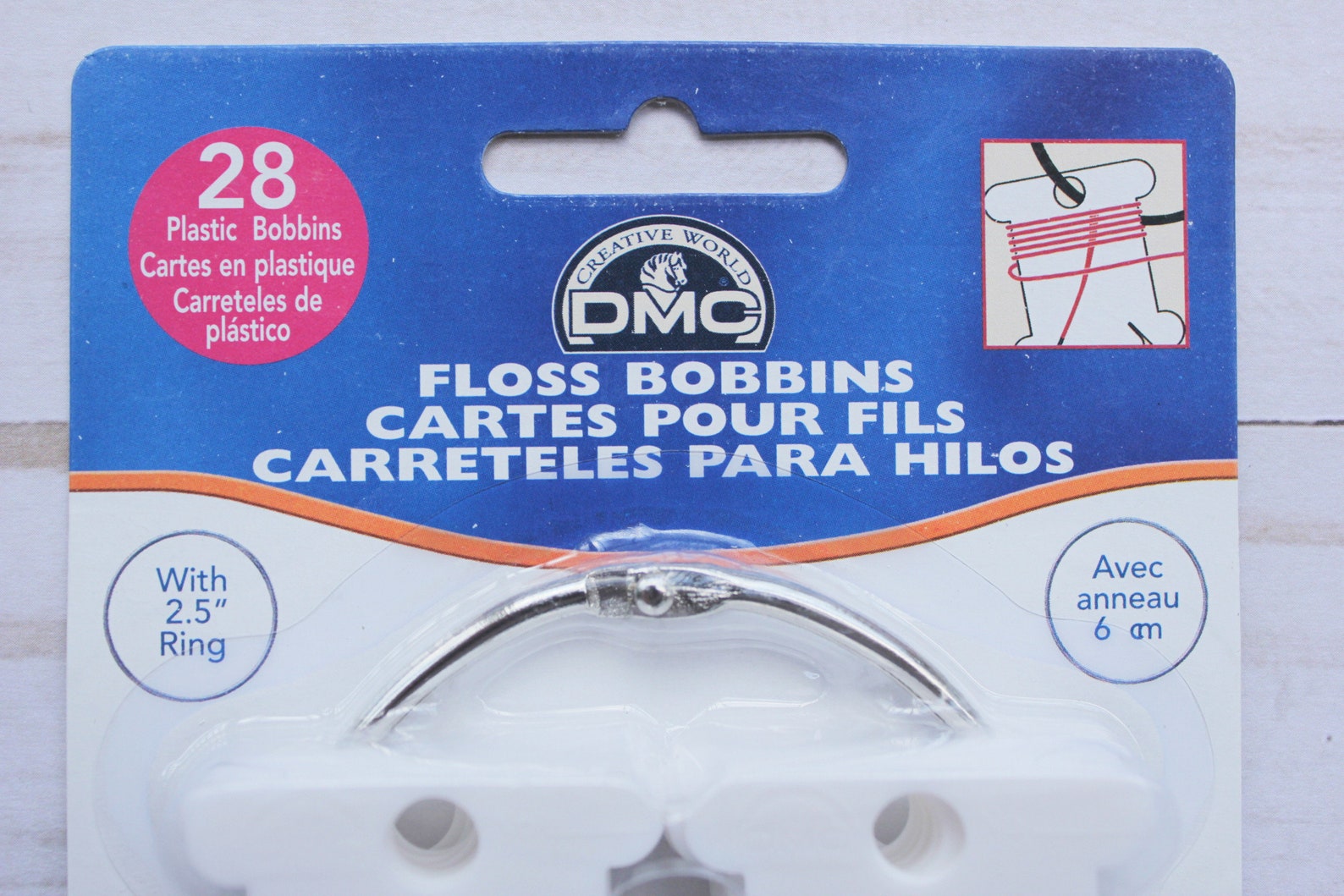 28 DMC Plastic Bobbins 2.5 Metal Ring Organizing Etsy