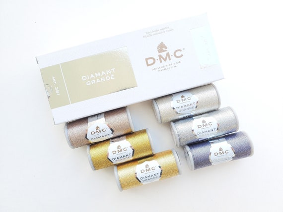 DMC Diamant Grande Metallic Thread (Art. 381), Hand Embroidery Thread,  Metallic Floss, Embroidery Floss, Metallic Sewing Thread, Gold Floss