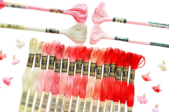 20x DMC Flosses, Dmc Threads, DMC Kit, Dmc Set of Colors, Dmc Cotton Floss, Dmc Embroidery Floss, Dmc Satin Floss, Cross Stitch Floss