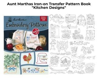 Aunt Martha's #400 Kitchen Designs - Iron On Embroidery Patterns / Aunt Martha's Embroidery Transfer Pattern Book / Kitchen Embroidery