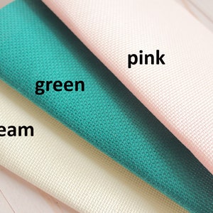 Set 3 AIDA Fabric Cut - Colors: Green, Pink and Cream - Each Cut is  10&quot; x 10&quot; / Cross Stitch Fabric / 14ct AIDA Fabric