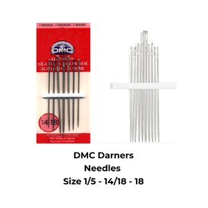 Agujas DMC DARNERS - Tamaño 1/5 - 14/18 - 18, Agujas de tejido sueco, Agujas de zurcir decorativas, Agujas para bordar, Paquete de agujas, DMC