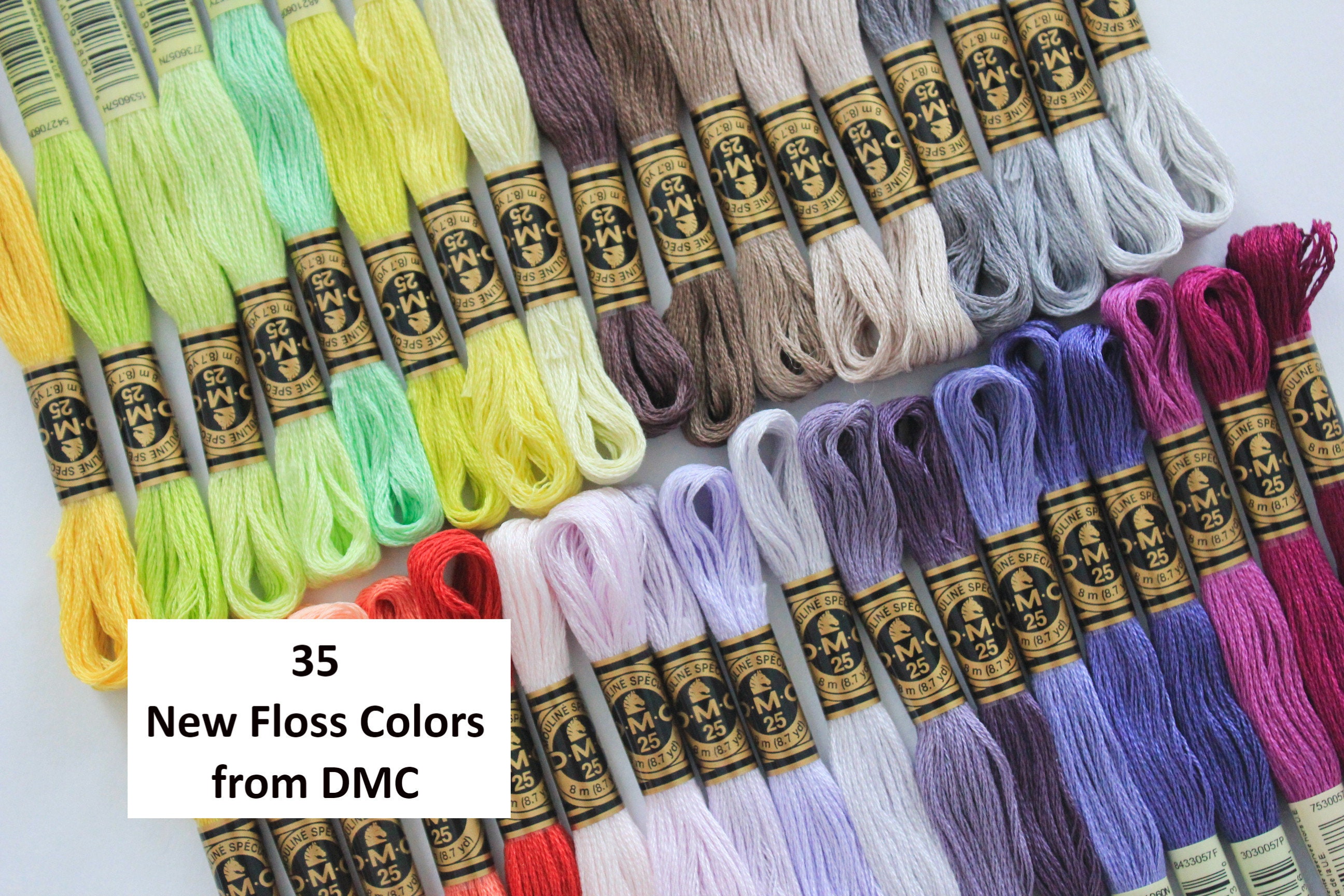 DMC NEW COLORS Embroidery Floss 1 to 35 Embroidery Threads - Etsy