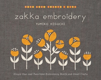 Libro "Zakka Embroidery: Simple One- and Two-Color Embroidery Motifs and Small Crafts", Embroidery Patterns,Embroidery Book,Embroidery Flower Motifs and Small Crafts", Libro de bordado