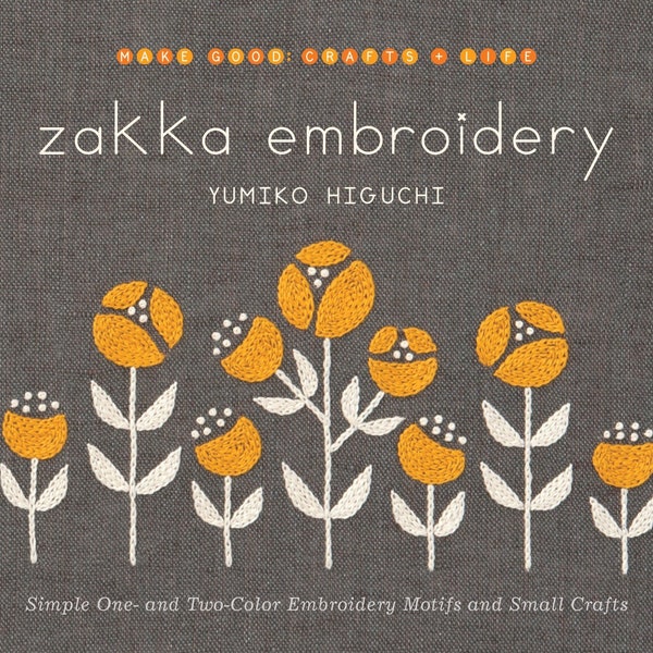 Buch "Zakka Embroidery: Simple One- and Two-Color Embroidery Motifs and Small Crafts", Stickmuster, Stickdatei, Stickbuch, Stickdatei Blume