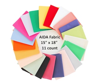 11 Count Aida Cloth – 100% Cotton Cross Stitch Fabric (15in x 18in)