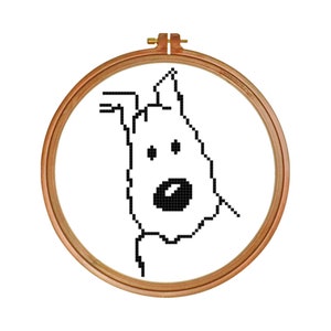 PDF Tintin Schneebedecktes Kreuzstichmuster, modernes Kreuzstichmuster, digitales Stickmuster, Tintin Stickerei, Retro Kreuzstich, DIY Tintin