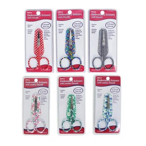 Embroidery Scissors with Sheath - Allary, Small Scissors, Embroidery Scissors, Scissors with Sheath, Colorful Scissors, Sewing Scissors