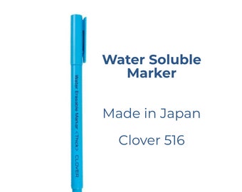 Marqueur soluble dans l'eau – Épais – Bleu par Clover (516), Clover Marker, Stylo effaçable à l'eau, Outils de marquage Tissu, Stylo en tissu, Stylo soluble dans l'eau