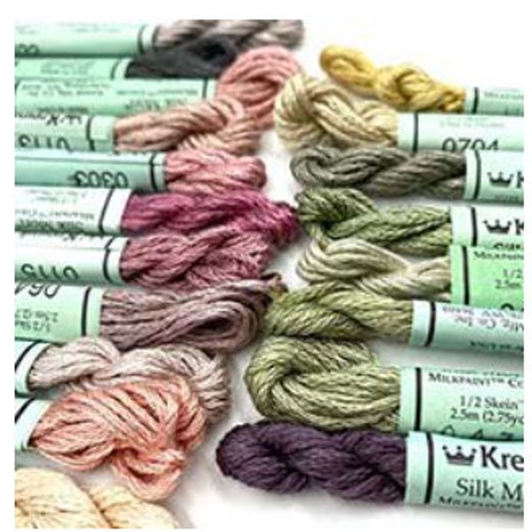 Kreinik Silk Mori Milkpaint - 2.5 and 5 Meter Skeins  **Choose Color**/ Silk Embroidery Floss/ Kreinik Silk Thread/ Hand Embroidery Silk