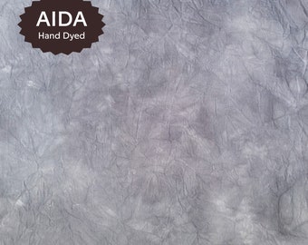 14ct, 16ct or 18ct AIDA Pearl Grey Hand-Dyed Fabric 18x18in/ Hand-dyed AIDA/ Grey Aida Cloth/ Cross Stitch Fabric/ Gray Embroidery Fabric