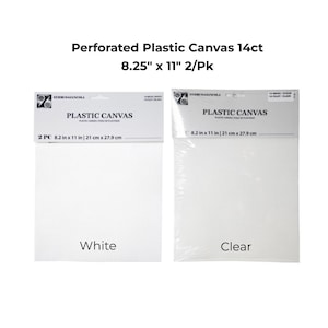 2/Pk 14ct Plastic Canvas 8.25&quot; x 11&quot; Color White or Clear / FLAT SHIPPING / Plastic Needlepoint Canvas / Mesh Sheets Cross Stitch