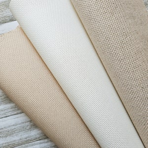 Set 3 AIDA 14ct Fabric Cut 10 &quot; x 10&quot; Beige, Antique White and Natural/ AIDA 14 count/ Cross Stitch Fabric/ Fabric to Stitch/ Needlepoint
