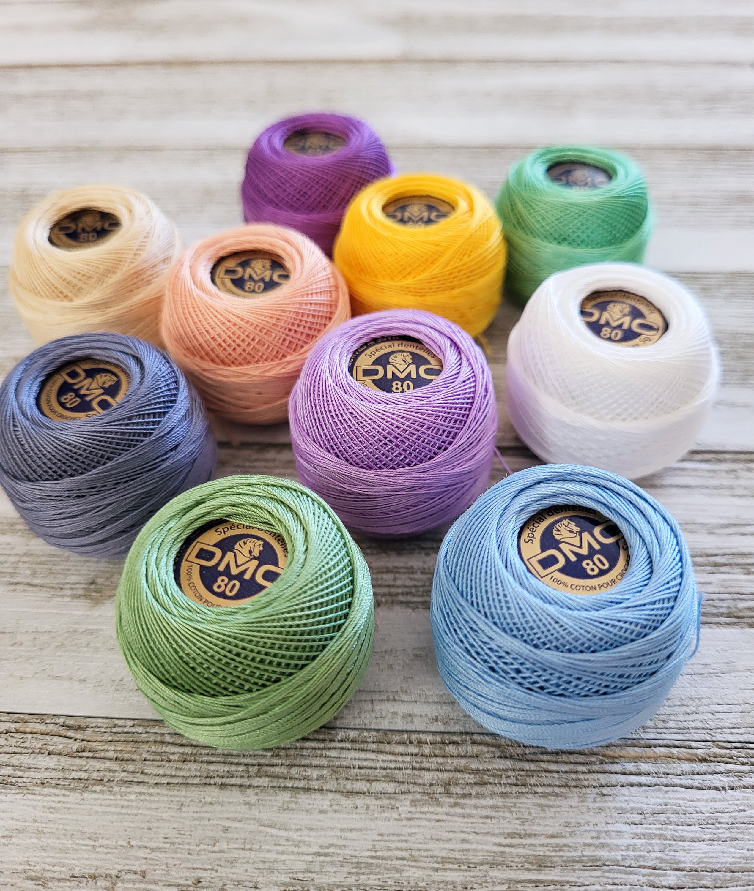 PandaHall 15 Rolls15 Colors Crochet Thread, Cotton Yarn Threads