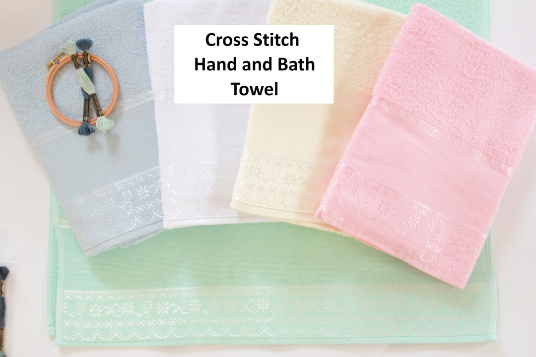DIY Cross Stitch Bath 28x55 or Hand Towel 19x31, Needlepoint Towel