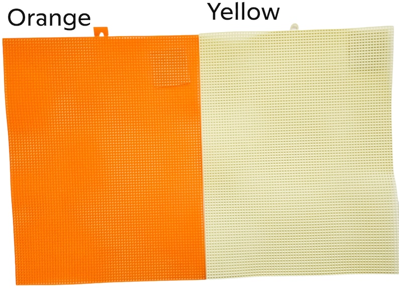 an orange and a yellow mesh cloth