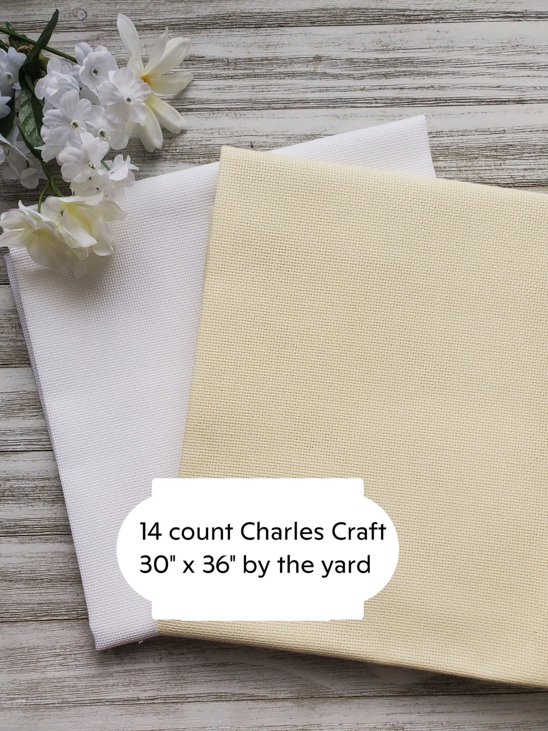 14ct AIDA Fabric by Yard 30 X 39 Charles Craft DMC Antique White or