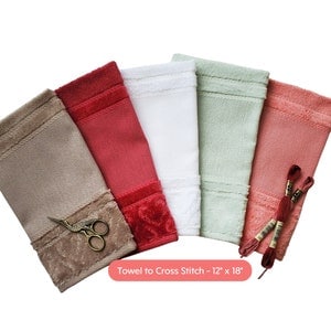 Cross Stitch Towel 12"x18" Available in 5 colors by Dohler - 14 count AIDA Towel/ Needlepoint Towel/ Embroidery Towel/ Counted Towel