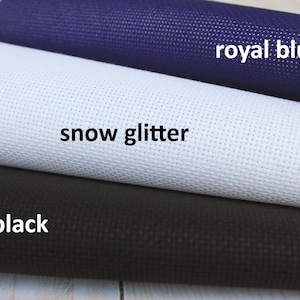 AIDA Stoff-Set, 14 Count, Navy, Schwarz, Schnee Glitzer, 10 &quot;x 10&quot; Schnitte