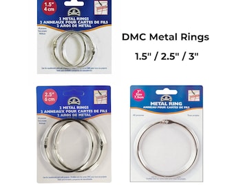 DMC 1.5" / 2.5" Metal Craft Rings - 2 Pack, Organizing Embroidery, Floss Organizer, Threads Organizer, Storage for Floss,Floss Bobbin Ring