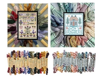 25x Silk Thread Collection Cross Stitch Kit by Kreinik - "My Cottage Garden" or "Heritage" Collection /  Kreinik Silk Thread