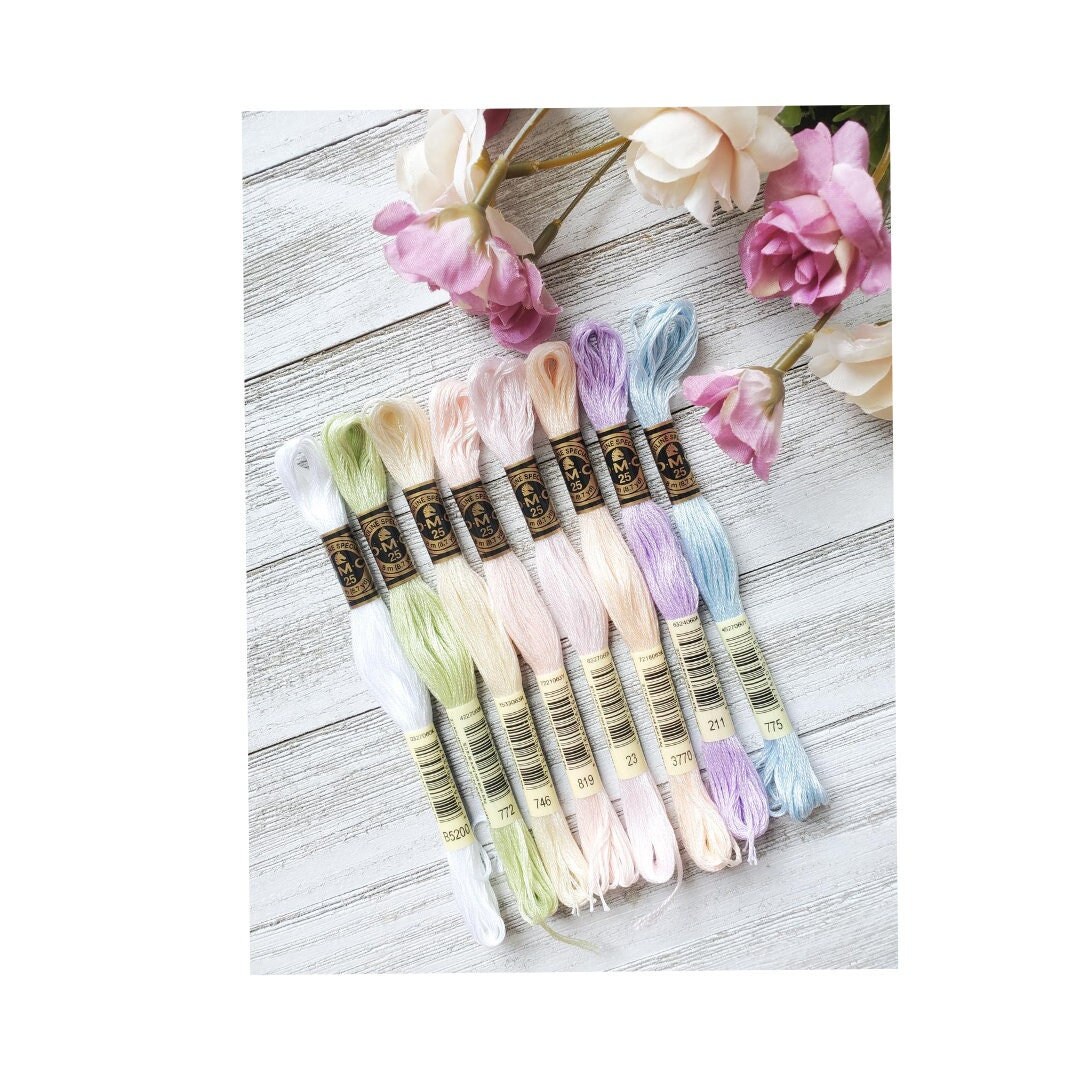 8x Pastel DMC Flosses, Dmc Threads, DMC Kit, Dmc Set of Colors, Dmc