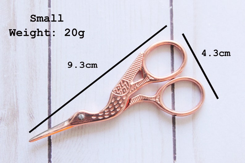 Small Scissors, Embroidery Scissors, Gold Scissors, Silver Scissors, Bird Scissors, Bronze Scissors, Stork Craft Scissors, Rose Scissors image 3