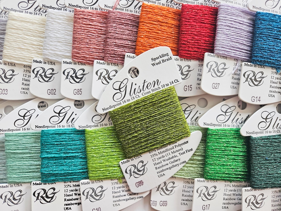 G Listen Thread Sparkling Wool Braid Thread Glisten (12yds) by Rainbow Gallery - Etsy