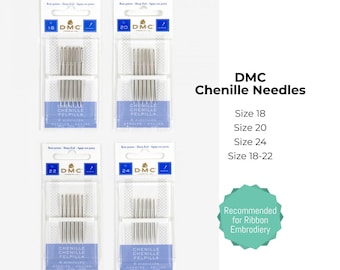 DMC Chenille Needles, Size 18, 20, 24 and 18-22 Needles, Embroidery Needles, Needlepoint Needle, Pack Needles, DMC Needles