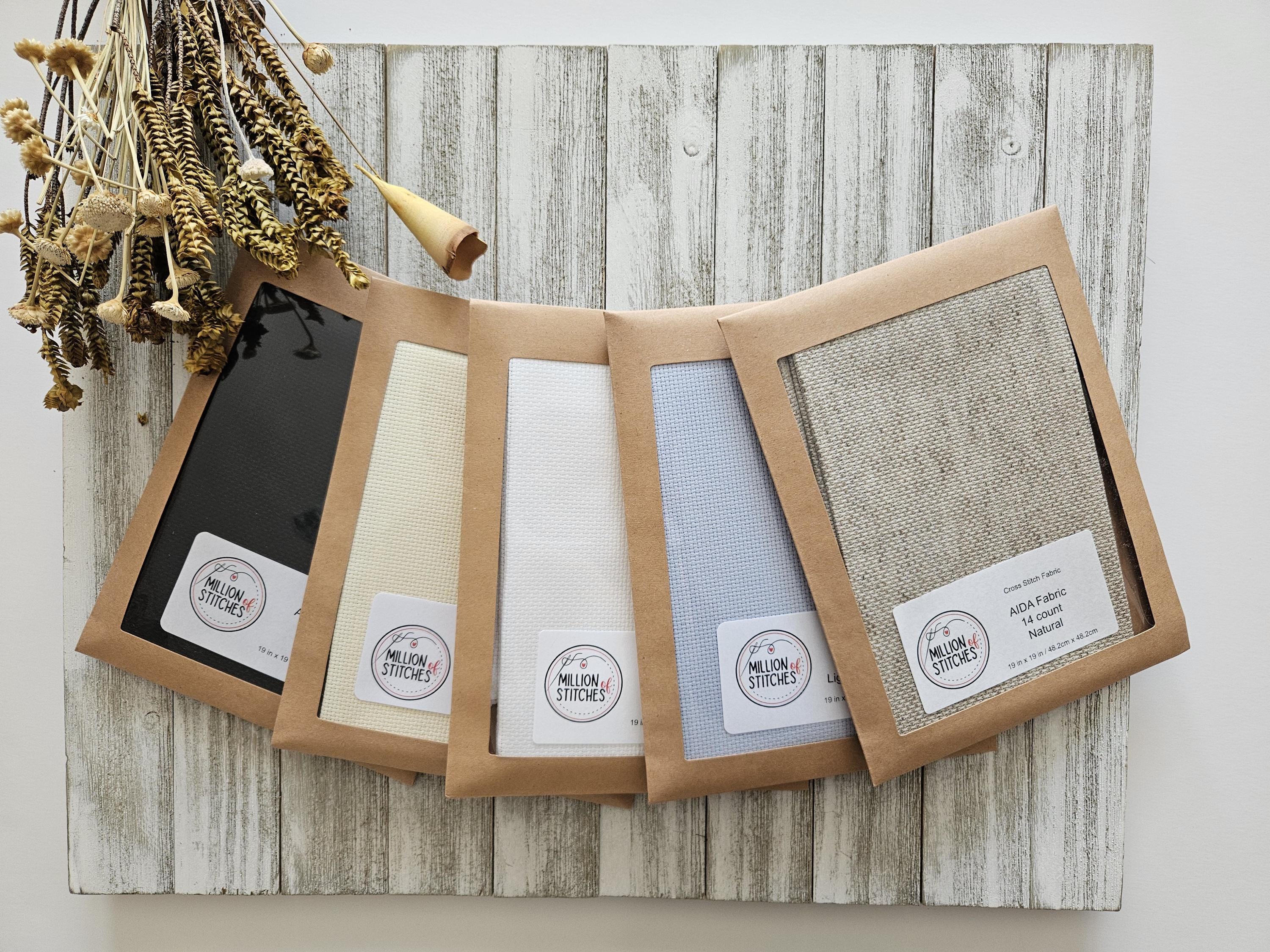 Tela Aida Per Punto Croce 14 Ct – 100% Cotone – Formato 48x71 Cm – Colore Marrone Chiaro – Ideale Per Ricamo E Fai Da Te - 2