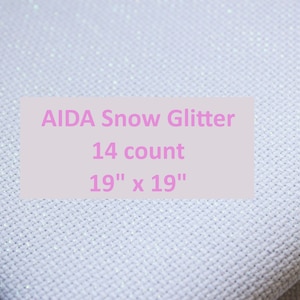 14ct AIDA Schnee Glitzer Stoff 19 &quot;x 19&quot;, Stoff zum Nähen, Kreuzstich Stoff, AIDA 14 count, Schnee Glitzer AIDA, Aida Tuch, Glitzer Aida