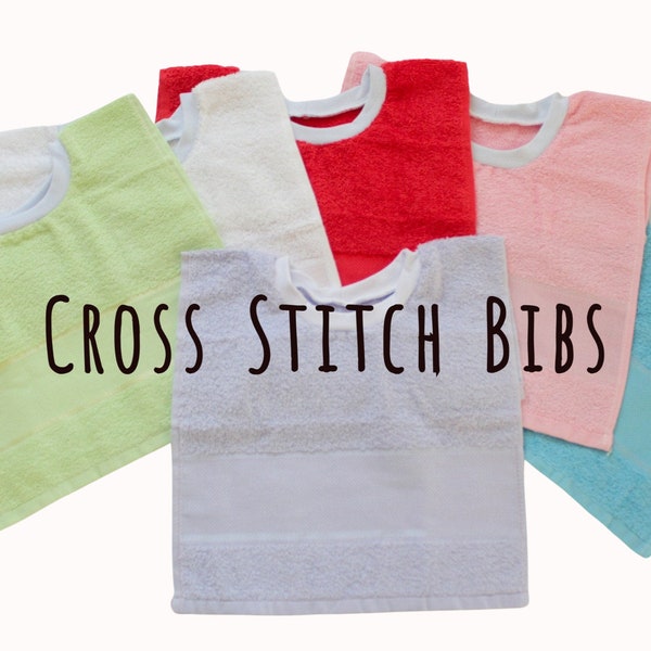 Bib to Cross Stitch, Pullover Cross Stitch Bib, Blue Cross Stitch Bib,Pink Bib,Bib to Cross Stitch, Bib to Cross Stitch,AIDA Bib,AIDA Cloth