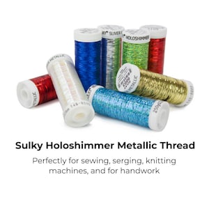 Silky Holoshimmer Polyester Metallic Thread 250yds - It Does not Fuzz, Fray or Shrink, Thread for Machine Embroidery, Variegated Metallic