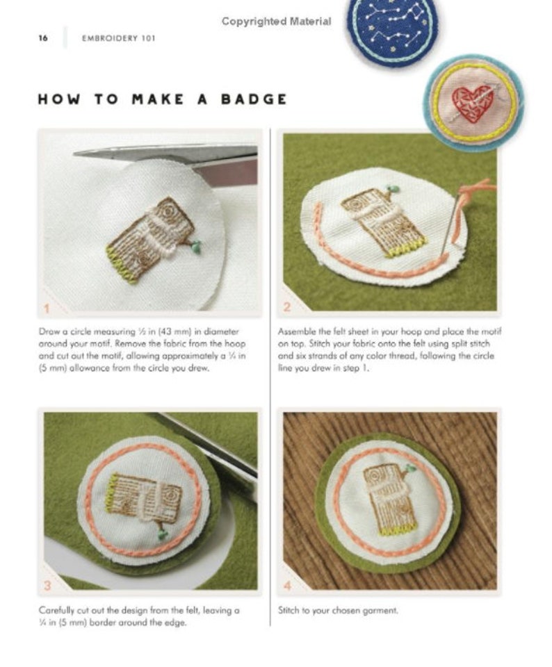 Book tiny Stitches Buttons Badges Patches and Pins Etsy