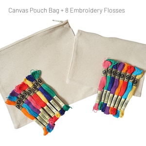 Canvas Pouch Bag for Embroidery 6" x 9" or 9" x 10.5"/ Canvas Zipper Bag/ Zipper Pouch/ Makeup Pouch Bag/ DIY Zipper Pouch/ Canvas Bag