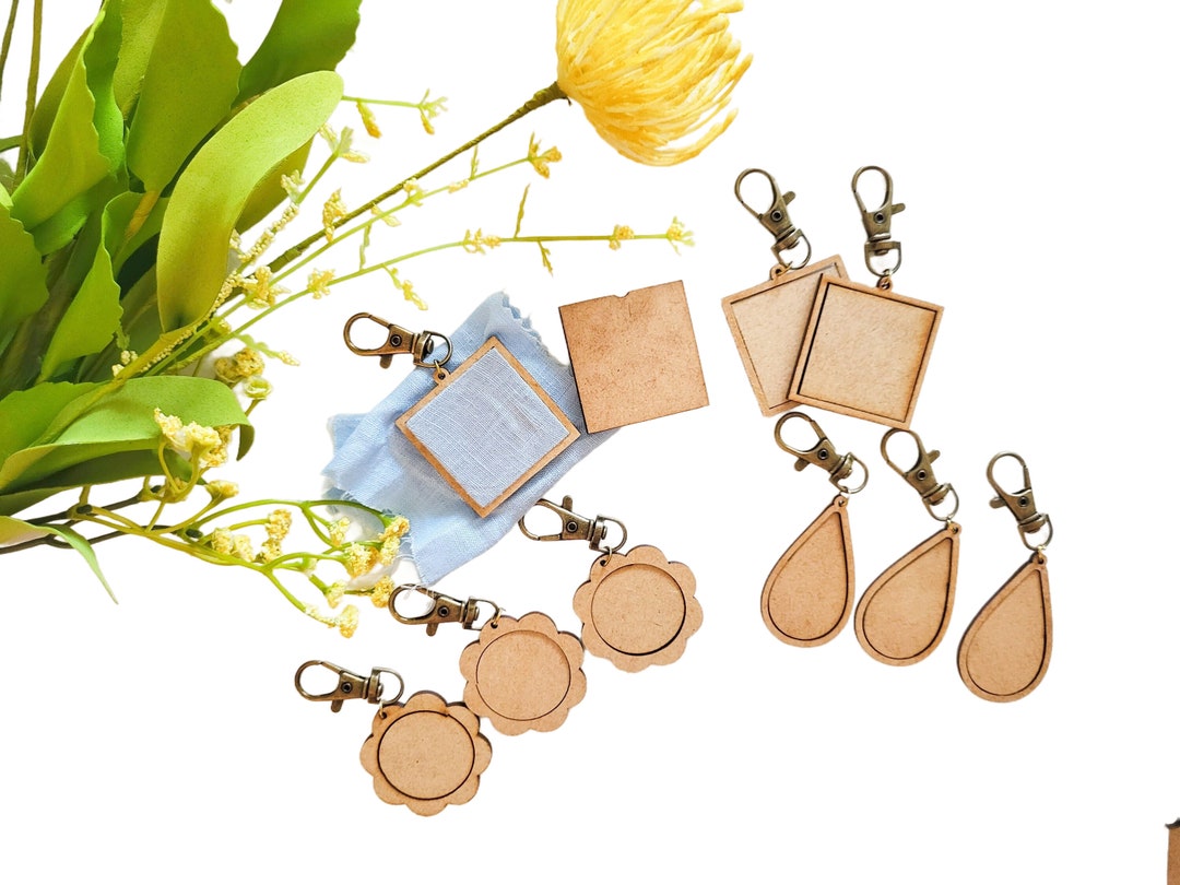 3x Mini Wooden Embroidery Keychain Hoops With Backing Hoop Etsy