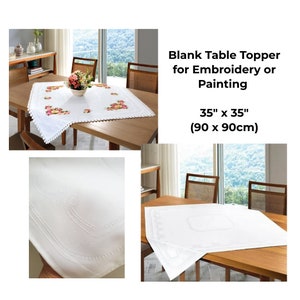Blank Square Table Topper for Embroidery or Painting 35"x 35",DIY Table Runner, Table Topper to Stitch or Paint, DIY Embroidery