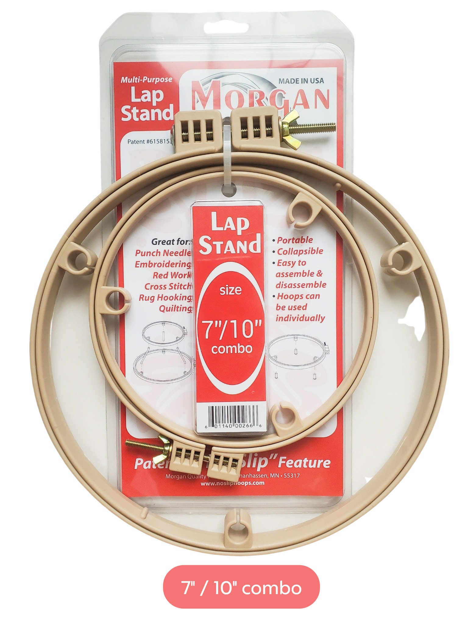 Morgan Lap Stand Combo Hoops, No Slip Embroidery Hoop, Morgan Hoop
