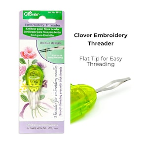 Infila filo da ricamo Clover (#8611) Infila filo con punta piatta, infila filo, infila filato, accessori, accessorio per punto croce, infila filo