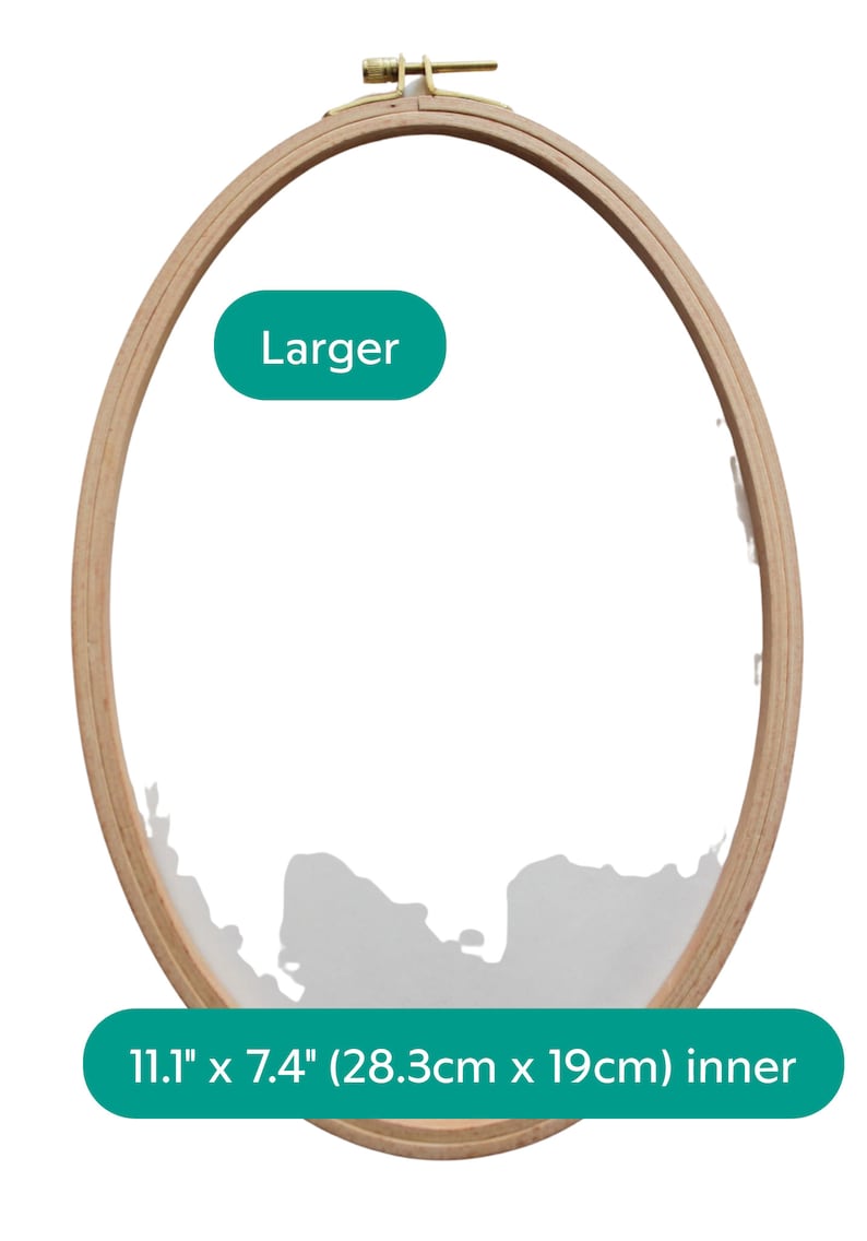 Oval Beechwood Embroidery Hoop, Cross Stitch Frame image 8