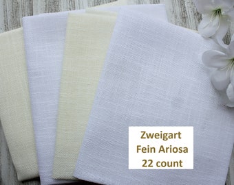 22ct FEIN ARIOSA Fabric Zweigart, Fine Ariosa Evenweave, Embroidery Cloth, Embroidery Fabric, Needlework Cloth, Cross Stich Fabric