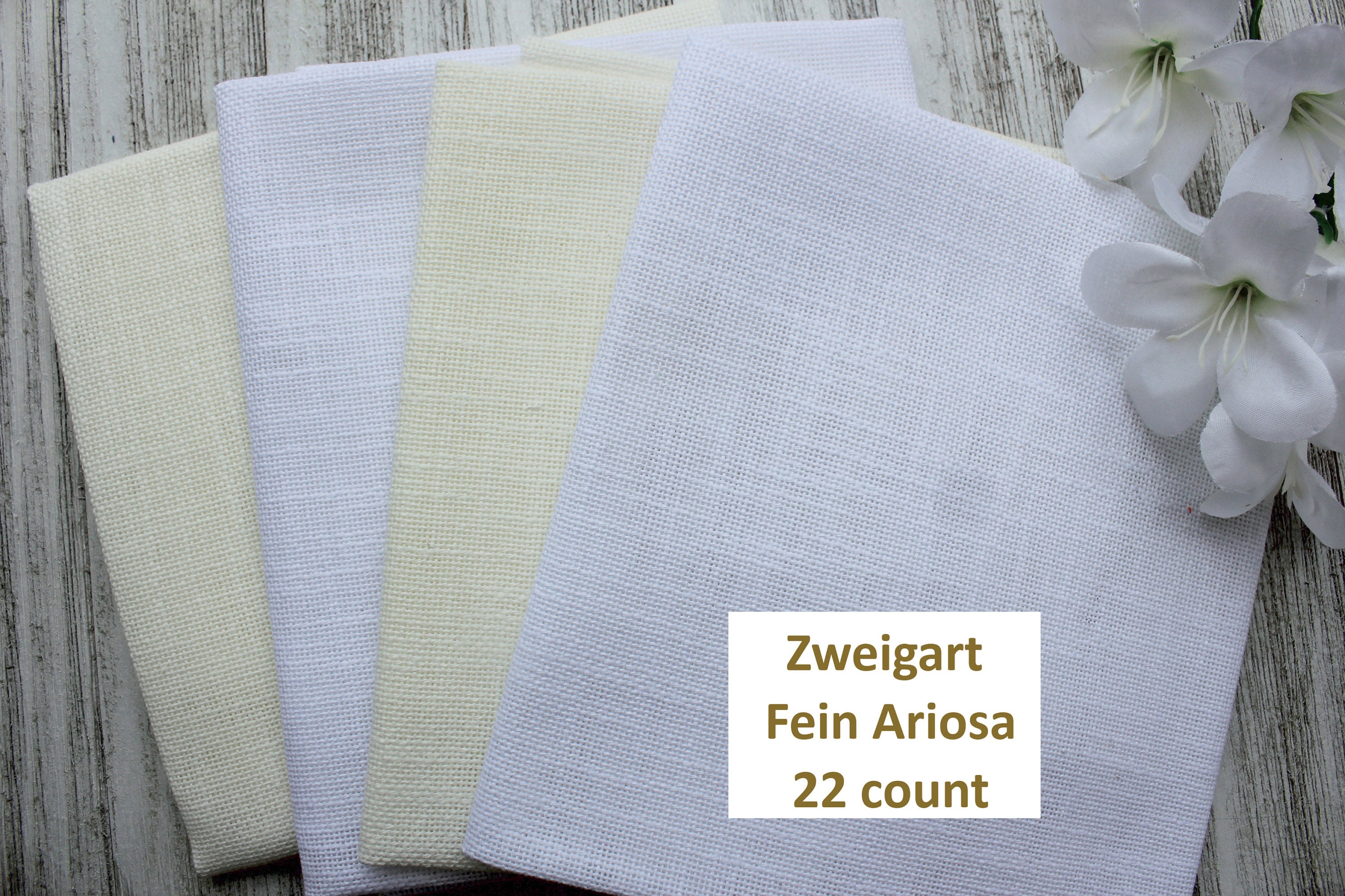 Antique White 22 Count Zweigart Ariosa even weave fabric various size options 