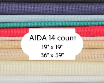 14ct (14 holes per inch) AIDA Fabric 48cm x 48cm (19in x 19in), Fabric to Stitch, Cross Stitch Fabric, AIDA 14 count, Colors, Aida Cloth