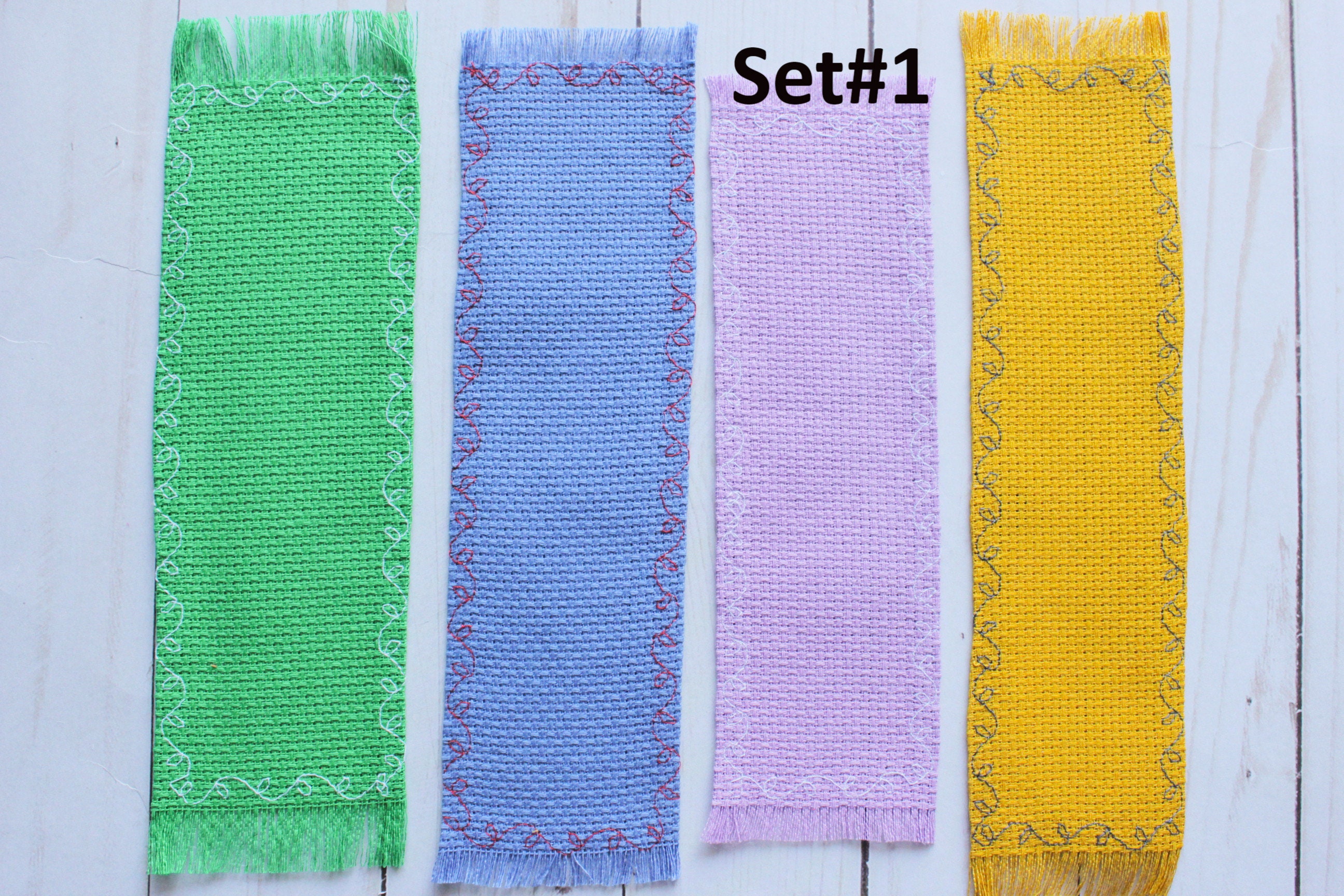 4 Blank Bookmark to Cross Stitch AIDA Fabric AIDA Cloth Etsy