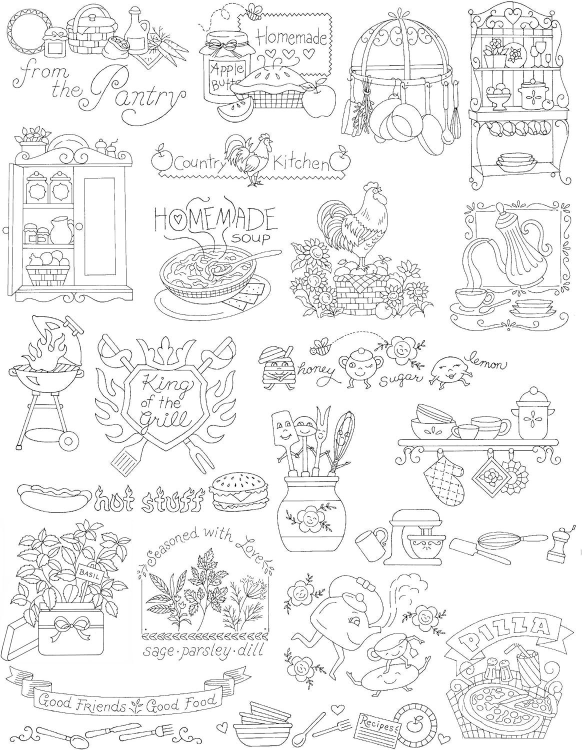 Aunt Martha's #400 Kitchen Designs - Iron on Embroidery Patterns / Aunt ...