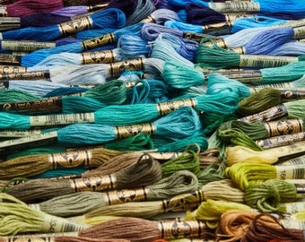 Juego de hilo de bordar DMC de 483 colores: incluye todos los colores sólidos del 01 al 3866