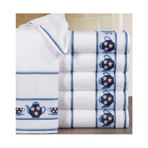 Cross Stitch Kitchen Towel (45cm x 70cm) 14 count- Color White by Dolher Vigo/ AIDA Towel, Towel to Cross Stitch, White Kitchen Towel