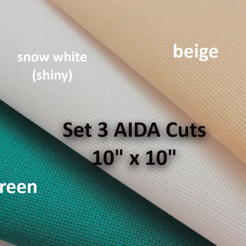 Set 3 AIDA Fabric Cut 10 X 10 AIDA 14 Count Etsy Canada