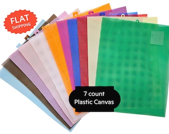 7 count Plastic Canvas 13" x 10" (1 unit canvas), Plastic Needlepoint Canvas, Color Plastic Mesh Sheets For Embroidery, 7 count Canvas