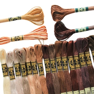 21x DMC Brown Shades, Dmc Floss, DMC Kit, Dmc Threads, Dmc Cotton Floss, Dmc Embroidery Floss, Dmc Satin Floss, Cross Stitch Floss